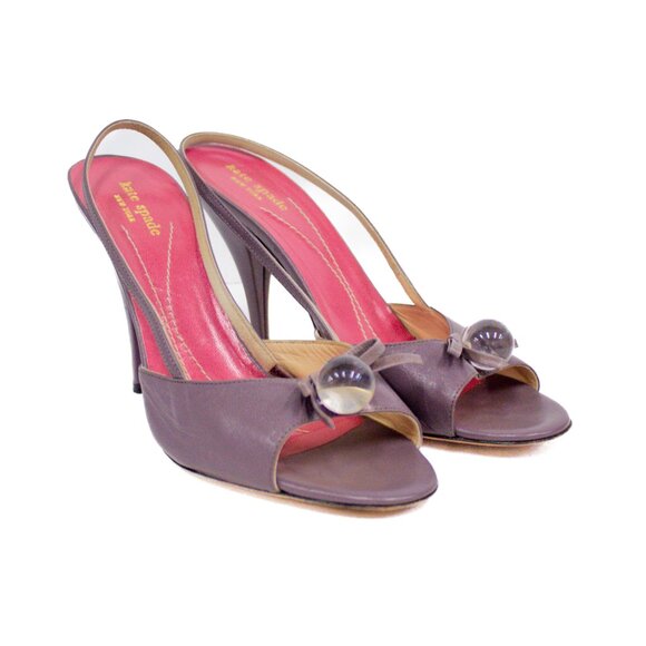 Kate Spade New York Hattie Leather Slingback Heels Open Toe Women's Size 9.5 - Picture 2 of 10